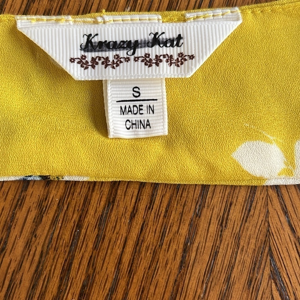 Krazy Kat Yellow Flower Dress S - Picture 5 of 5